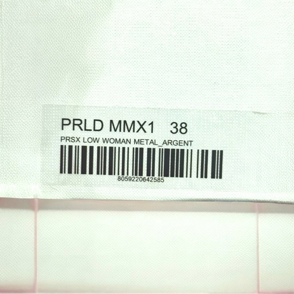 Philippe Model Paris Prsx Low Top Metallic Silver Leather Women's Sneaker Size 8 - Picture 15 of 15